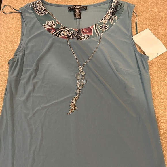 R&M Richards Teal Dress with Floral Kimono - Picture 2 of 5